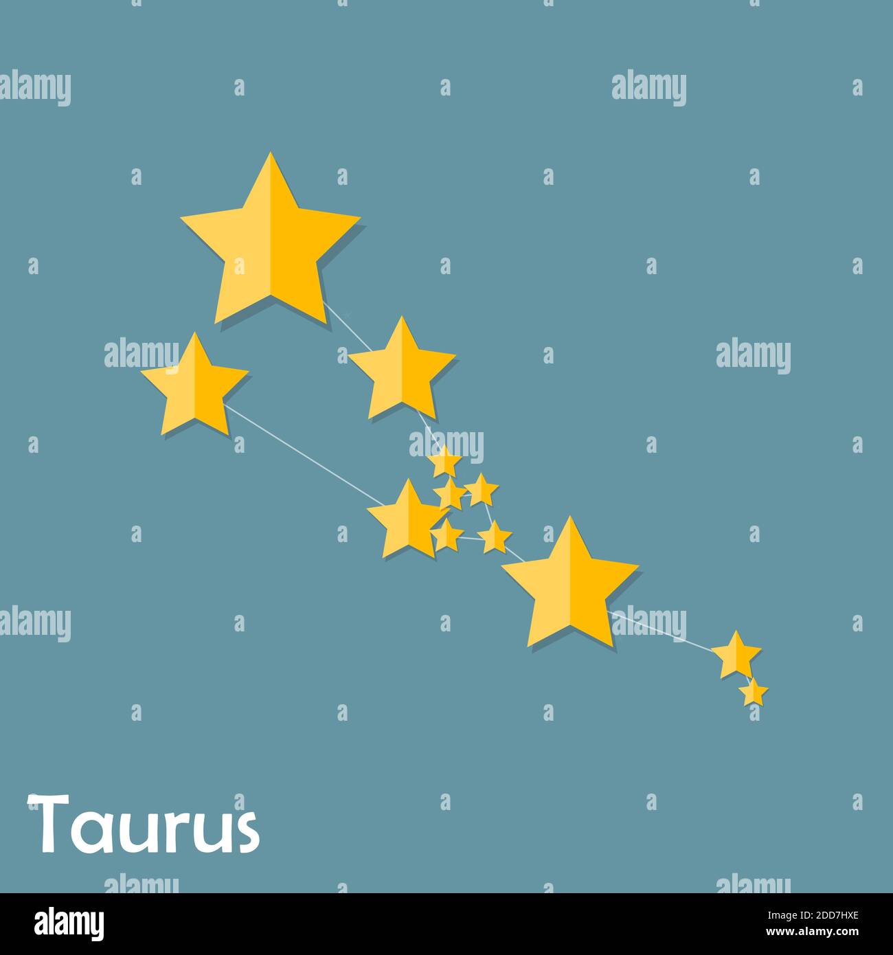 Taurus Zodiac Sign of the Beautiful Bright Stars Illustration Stock