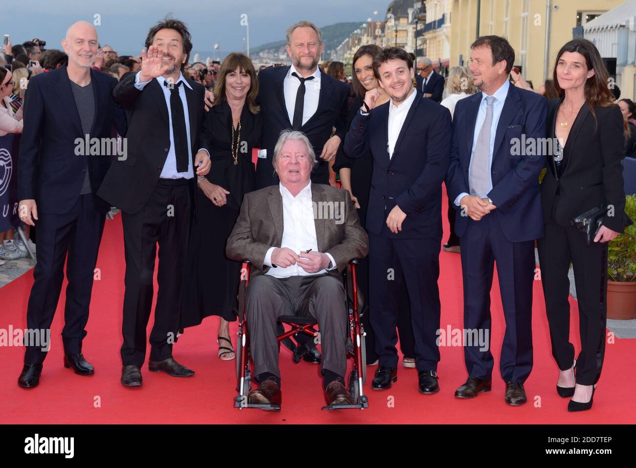 Edouard Baer, Benoit Poelvoorde, Jean-Jacques Sempe and Pierre Godeau attending the closing red carpet as part of the 32nd Cabourg Film Festival in Cabourg, France on June 16, 2018. Photo by Aurore Marechal/ABACAPRESS.COM Stock Photo