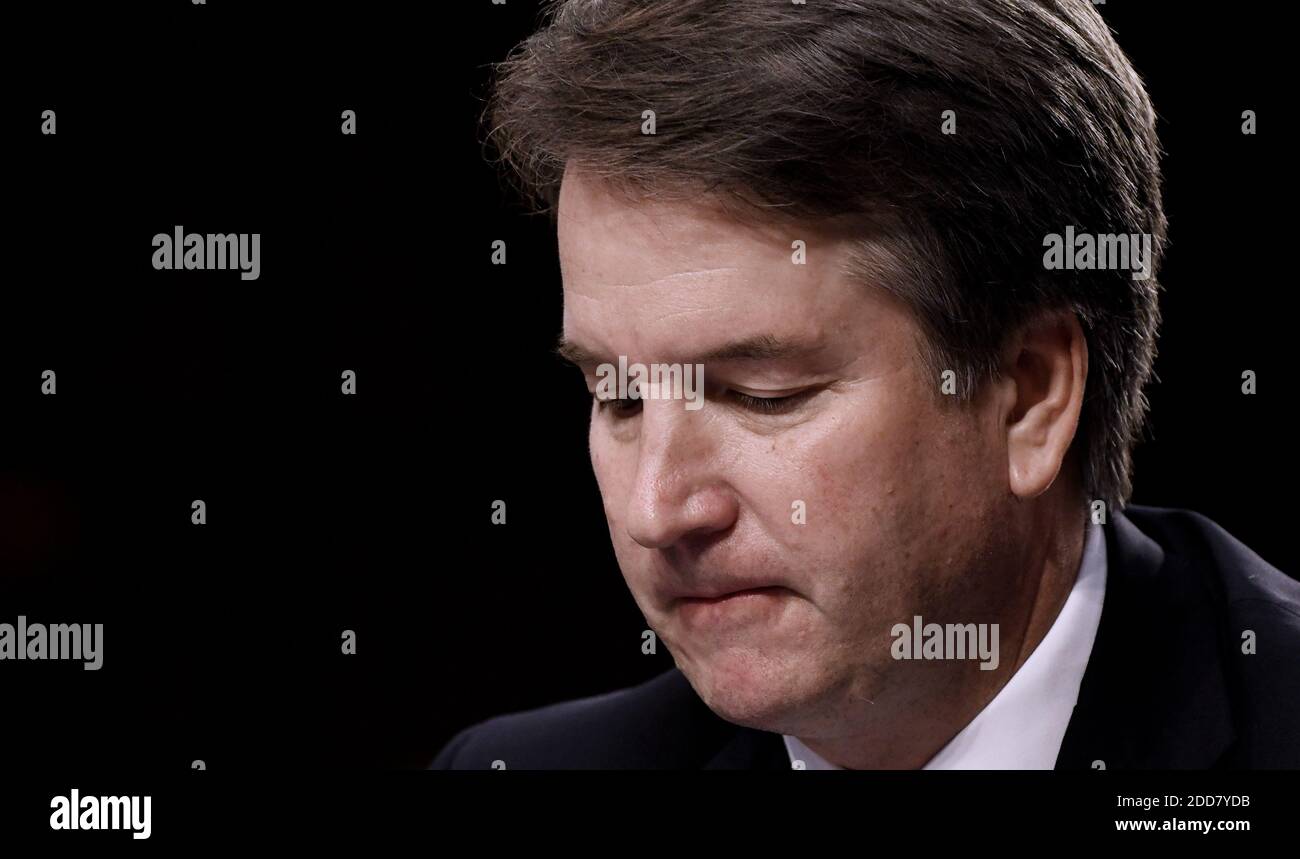 Supreme Court nominee Brett Kavanaugh testifies at his confirmation hearing in the Senate Judiciary Committee on Capitol Hill September 4, 2018 in Washington, DC. . Photo by Olivier Douliery/ Abaca Press Stock Photo