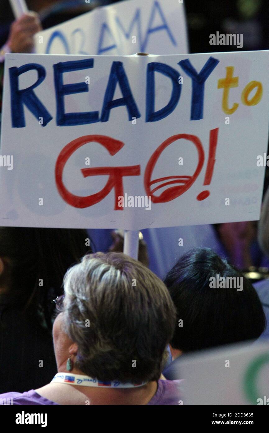 NO FILM, NO VIDEO, NO TV, NO DOCUMENTARY - A delegate attends the Democratic National Convention at the Pepsi Center in Denver, CO, USA on August 25, 2008. Photo by Brian Baer/Sacramento Bee/MCT/ABACAPRESS.COM Stock Photo