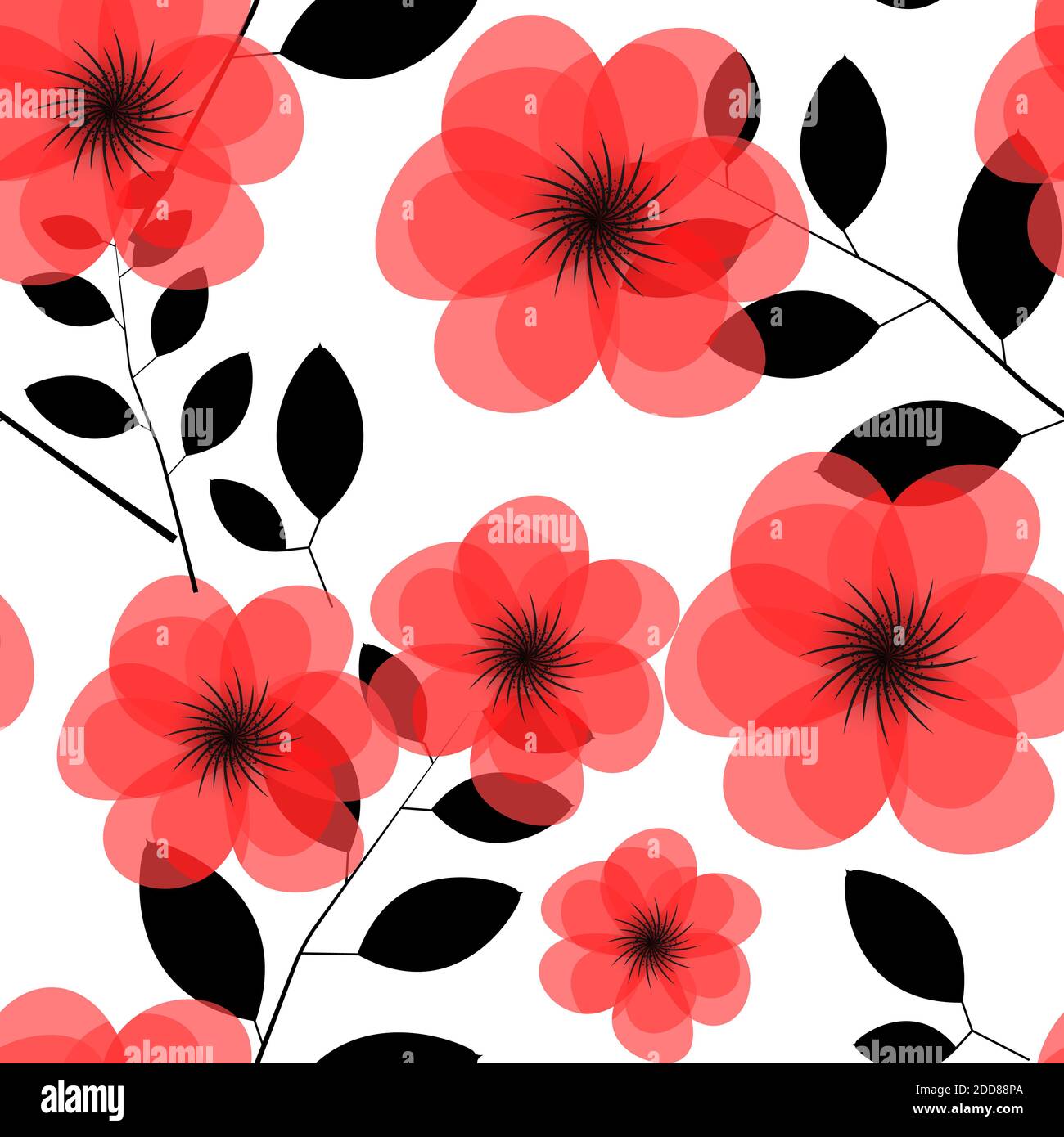 Floral Seamless Pattern Background Illustration Stock Photo - Alamy