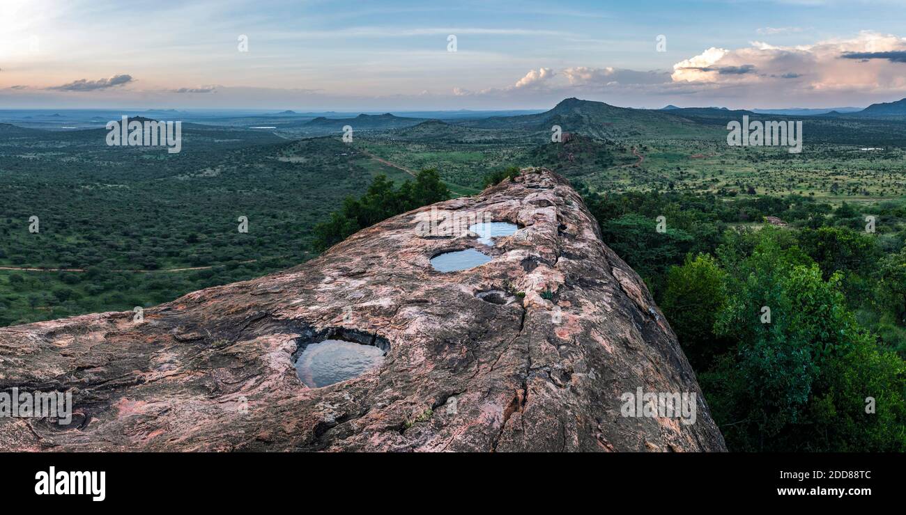 Laikipia landscape at sunset, Kenya Stock Photo