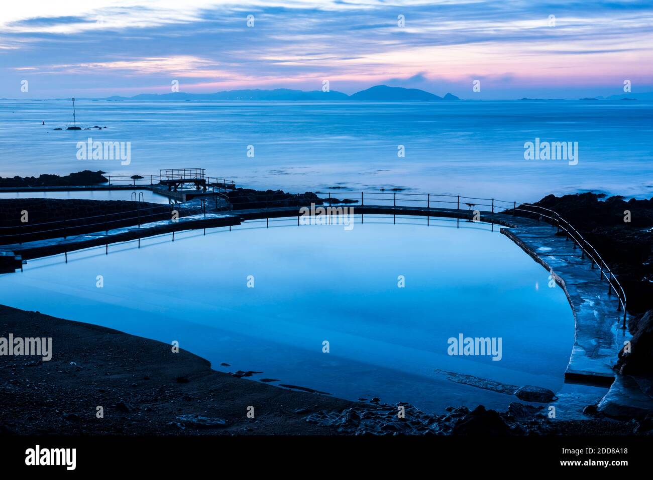 Guernsey Bathing Pools at sunrise, Channel Islands, United Kingdom
