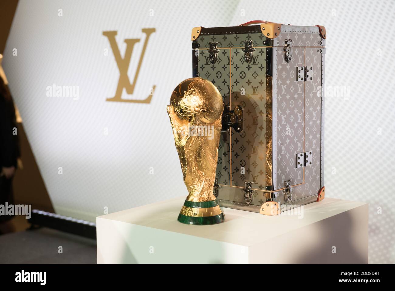 A ceremony to unveil Louis Vuitton's travel case for the 2018 FIFA World  Cup trophy on May 17, 2018 in Paris, France. Photo by Alban  Wyters/ABACAPRESS.COM Stock Photo - Alamy