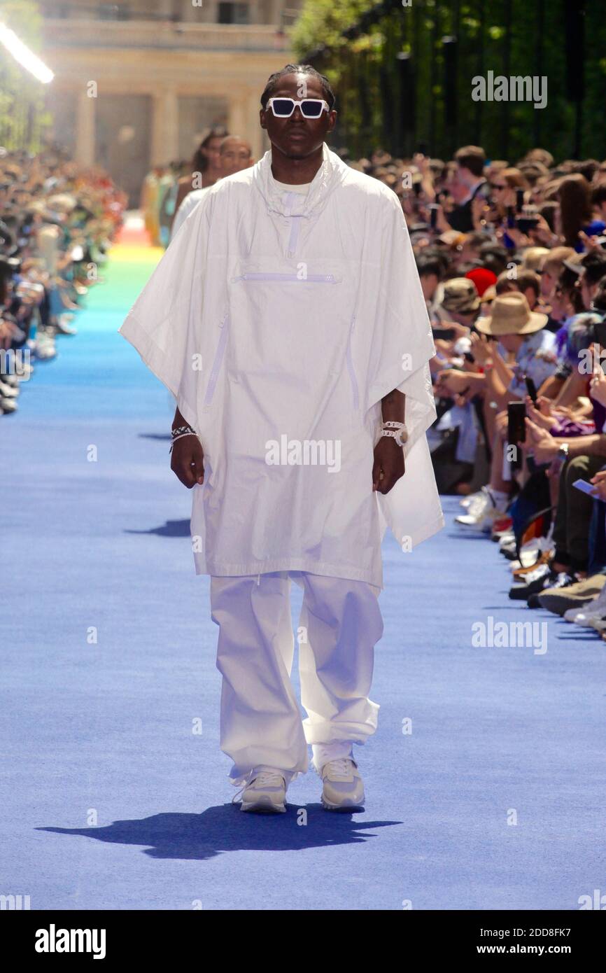 A model walks the runway for Louis Vuitton show as part of Paris Men's Fashion Week Spring/Summer 2019 on June 21st, 2018 in Paris, France. Photo by Raul Benegas/ABACAPRESS.COM Stock Photo