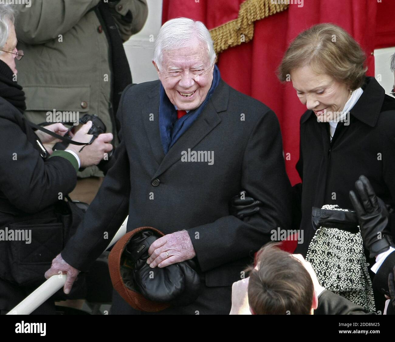 NO FILM, NO VIDEO, NO TV, NO DOCUMENTARY - Former president Jimmy Carter and wife Rosalynn arrive at the inauguration of Barack Obama as 44th U.S. President in Washington D.C., USA, onTuesday, January 20, 2009. Obama becomes the first African-American to be elected to the office of President in the history of the United States. Photo by Mark Wilson/POOL/MCT/ABACAPRESS.COM Stock Photo