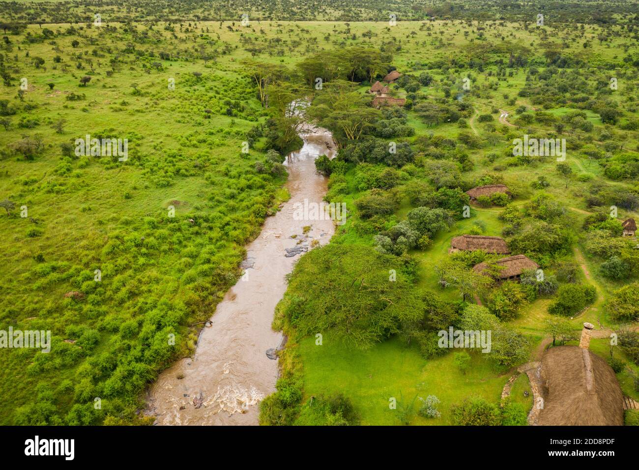 El Karama Eco Lodge, Laikipia County, Kenya drone Stock Photo