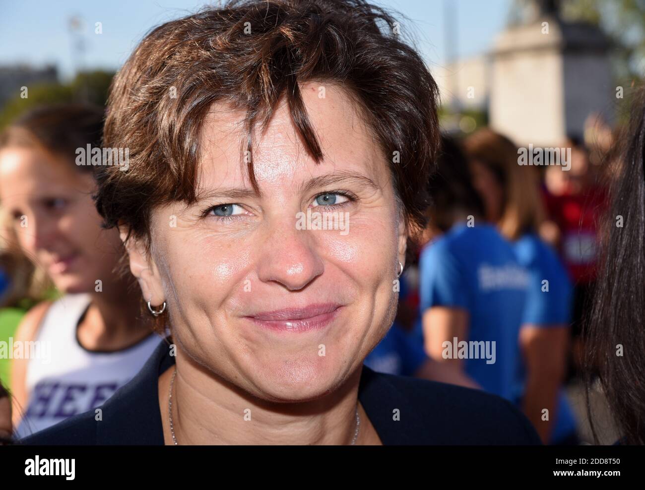 French Sports Minister Roxana Maracineanu attends the 22nd edition of 'La Parisienne', a 7 kilometer all women road race that starts at the Pont d’Iena at the foot of the Eiffel Tower in the French capital Paris on September 9, 2018. Photo by Alain Apaydin/ABACAPRESS.COM Stock Photo