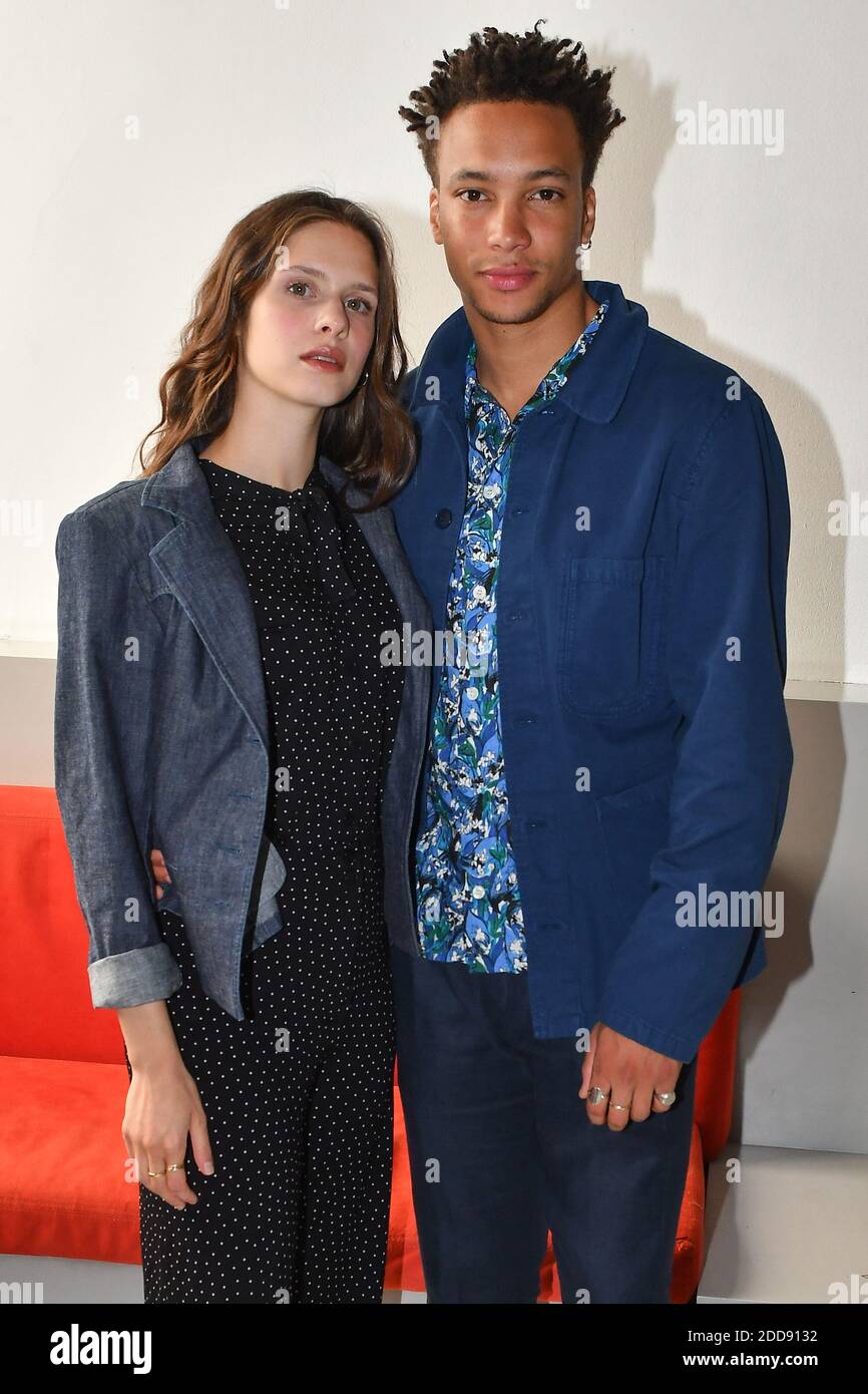 Daphne Patakia and Corentin Fila attending the Agnes B Menswear  Spring/Summer 2019 show as part