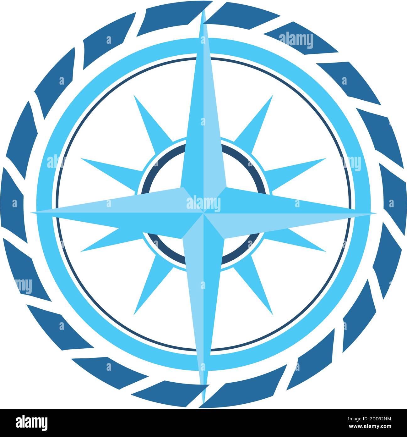 nautical compass in seal stamp design sea ocean navigation travel