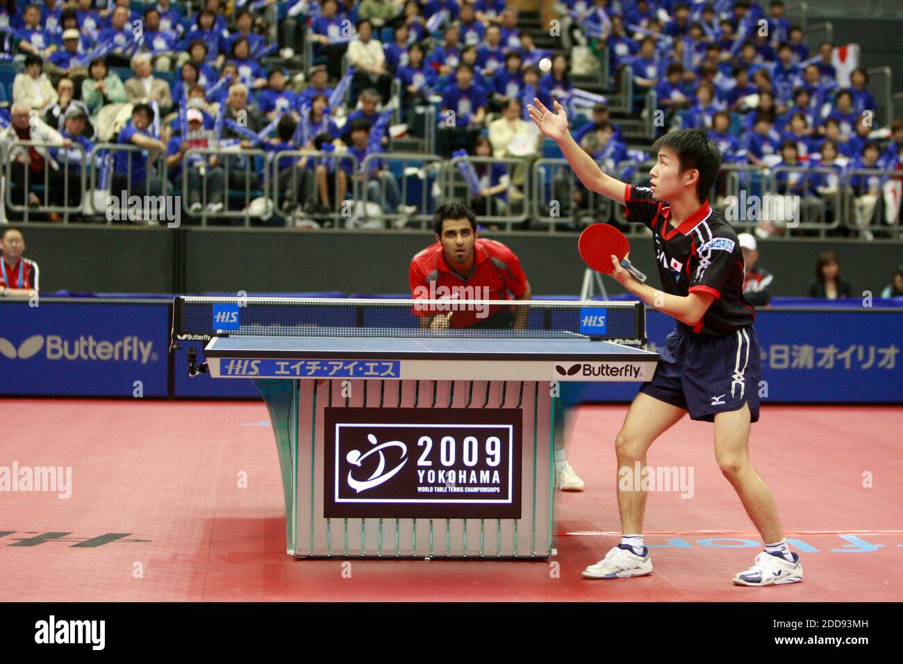 NO FILM, NO VIDEO, NO TV, NO DOCUMENTARY - Koki Niwa (JAP) during the Men's Single Qualification of the H.I.S 2009 World Table Tennis Championships Yokohama Arena in Yokohama, Japan on April 28, 2009. Photo by Remy Gros/ABACAPRESS.COM Stock Photo