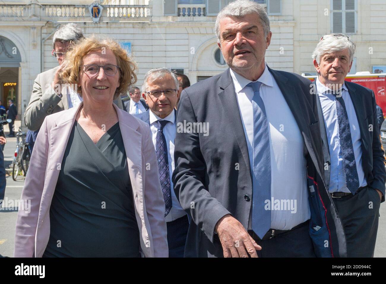 Murielle Pénicaud the french minister of work visits La Rochelle with the  mayor Jean François Fountaine on the 4th may 2018. Photo by Arnault  Serrière / ABACAPRESS.COM Stock Photo - Alamy