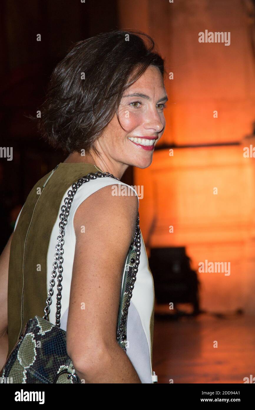 Alessandra Sublet arriving at Longchamp 70th anniversary party at Opera
