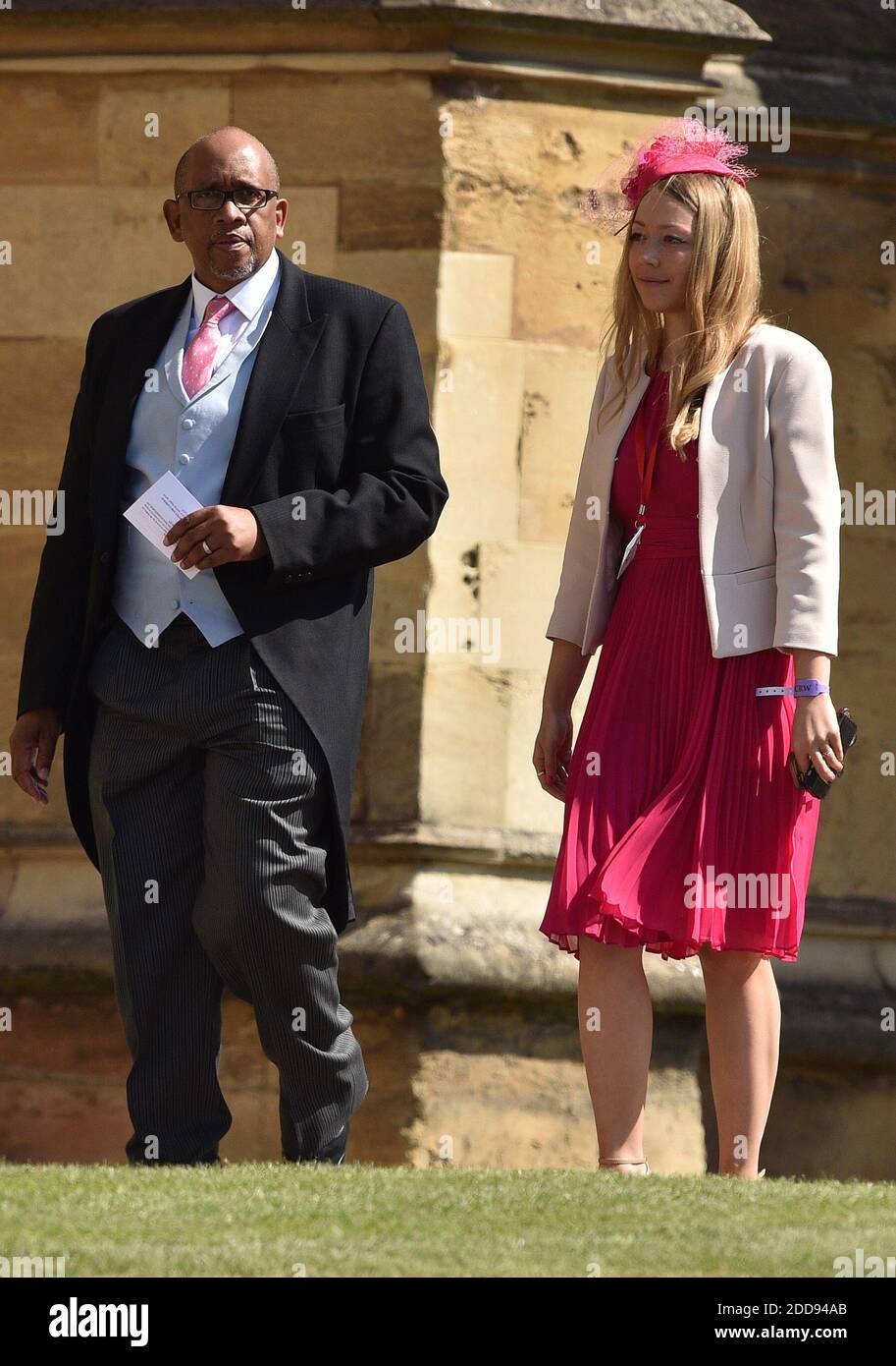 Prince Seeiso of Lesotho arrives at St Chapel at Windsor Castle for the wedding of