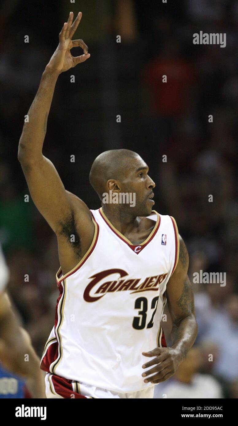 Cleveland Cavaliers forward Joe Smith (32) reacts after dropping a  three-pointer during first half action in Game 2 of the NBA Eastern  Conference finals against the Orlando Magic at Quicken Loans Arena in  Cleveland, Ohio, Friday, May 22, 2009. (Photo by ...