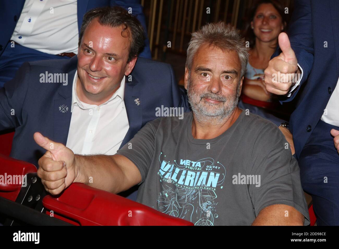 Luc Besson and Michael Mack attending Eurosat - CanCan Coaster Opening ...