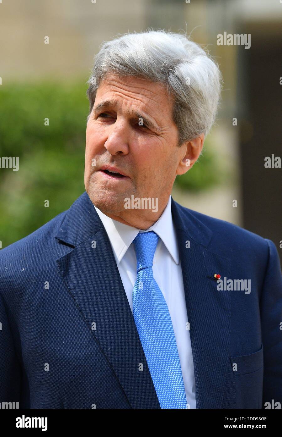 Former US Secretary of State John Kerry leaves Elysee Palace in Paris