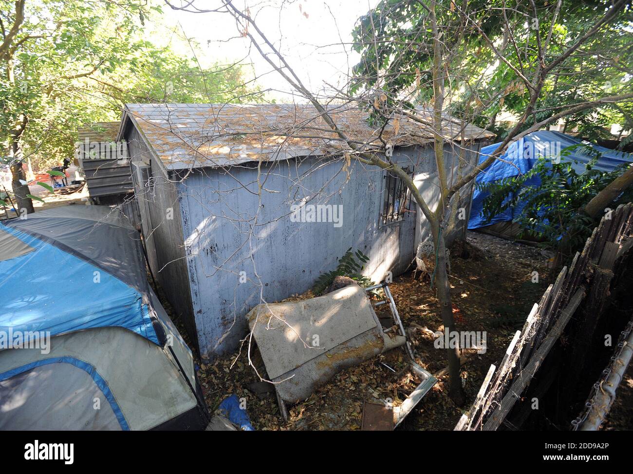NO FILM, NO VIDEO, NO TV, NO DOCUMENTARY - Pictured is the backyard of the  home o Phillip and Nancy Garrido in Antioch, CA, USA, on August 28, 2009.  Authorities say Jaycee