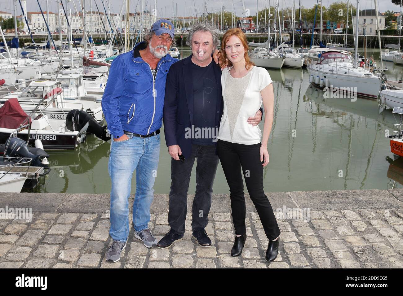 Erika Sainte and Olivier Marchal and Jean Christophe Grange during the 20th  edition of the Festival de fiction TV, on September, 13 2018 in La  Rochelle, France .Photo by Thibaud MORITZ ABACAPRESS.COM