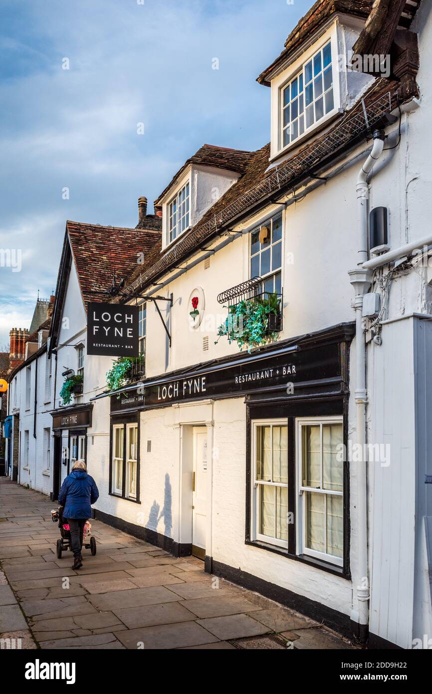 Loch Fyne restaurant - the Loch Fyne restaurant in Cambridge UK. Part of an upmarket chain specialising in fresh seafood dishes. Stock Photo