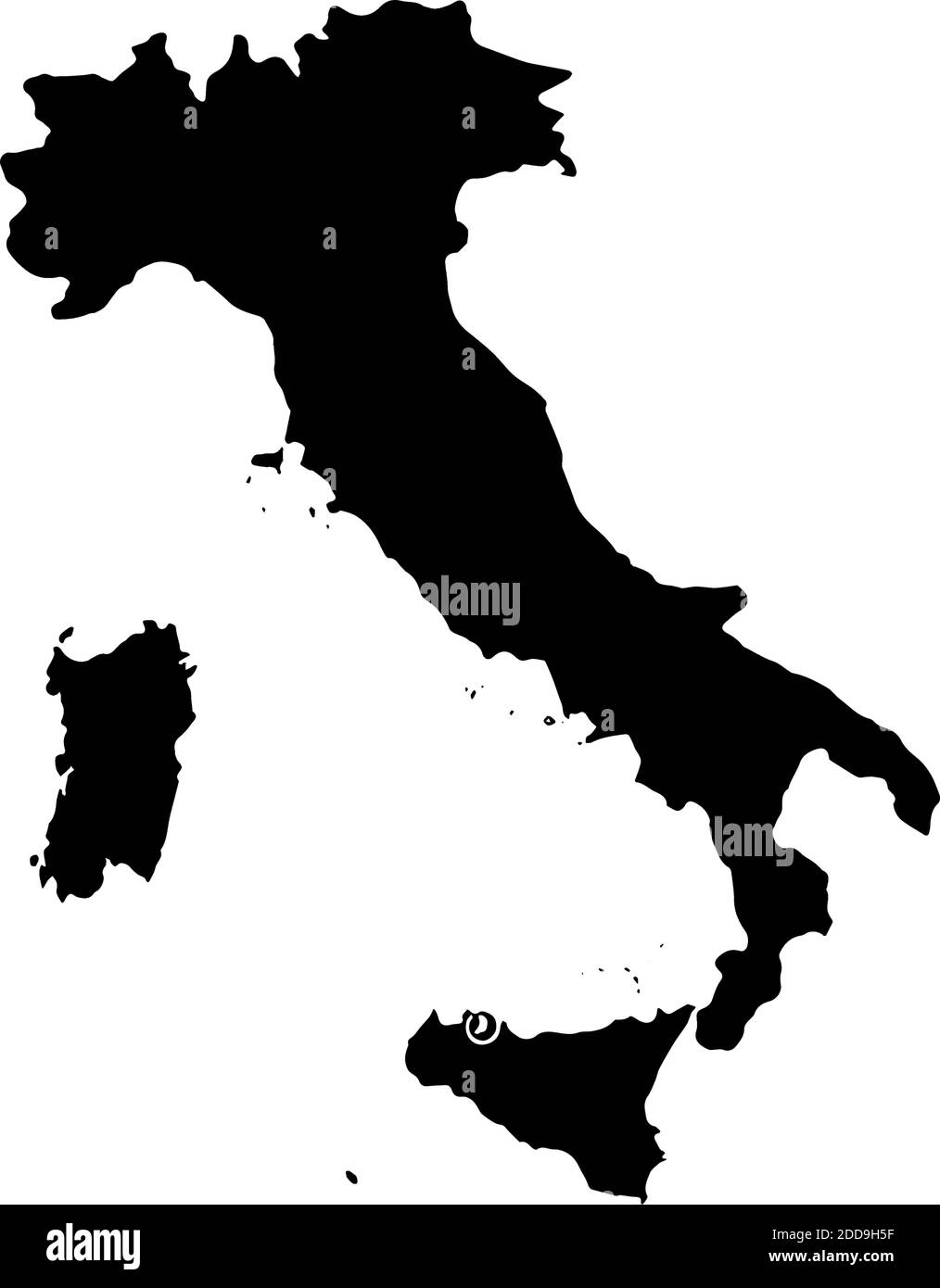 Italy country map vector illustration isolated black Stock Vector