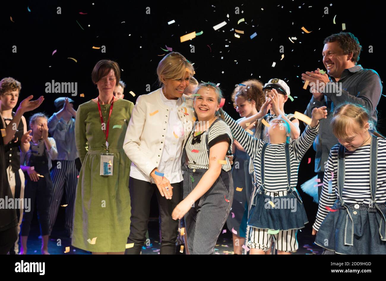 Brigitte Macron visiting Upsala Circus in Saint Petersburg,Russia on