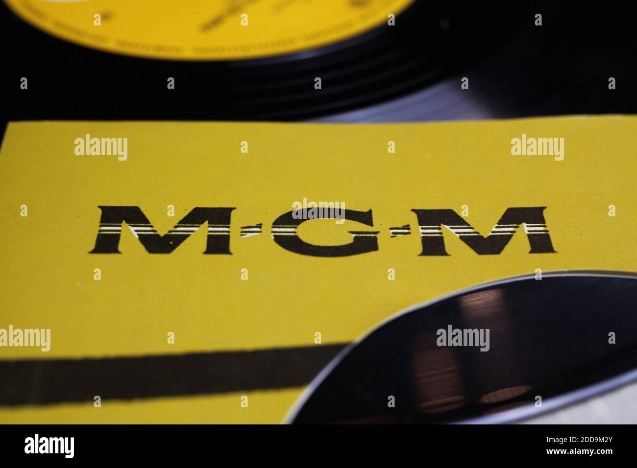 Viersen, Germany - May 9. 2020: Close up of isolated vinyl single record cover with logo from mgm music label Stock Photo
