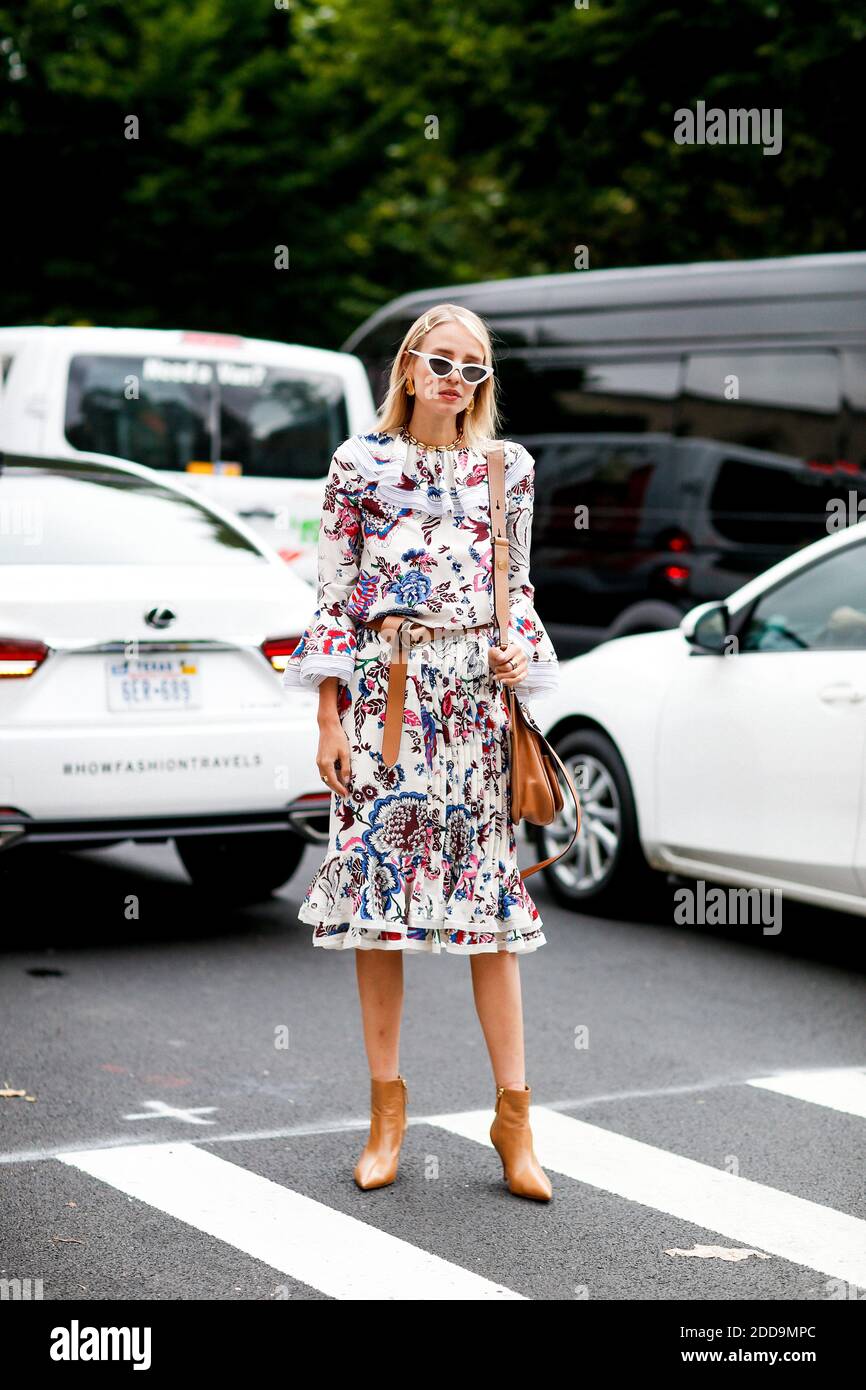 Street style, Leonie Hanne arriving at Tory Burch spring summer 2019  ready-to-wear show, held