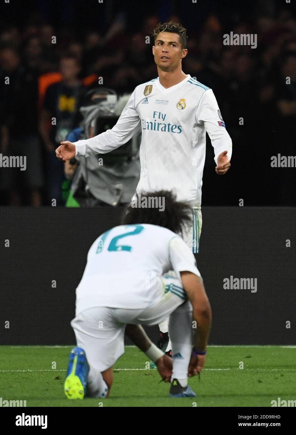 26 May 2018, Ukraine, Kiev: Champions League, Real Madrid vs FC Liverpool, finals at the Olimpiyskiy National Sports Complex. Madrid's Cristiano Ronaldo reacts to a missed chance of scoring. Photo by Ina Fassbender/DPA/ABACAPRESS.COM Stock Photo