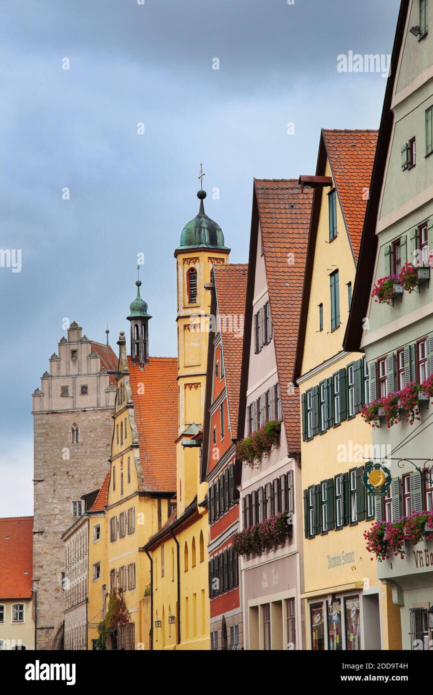 Houses and Rothenburg Gate, Romantic Road, Dinkelsbuhl, Ansbach
