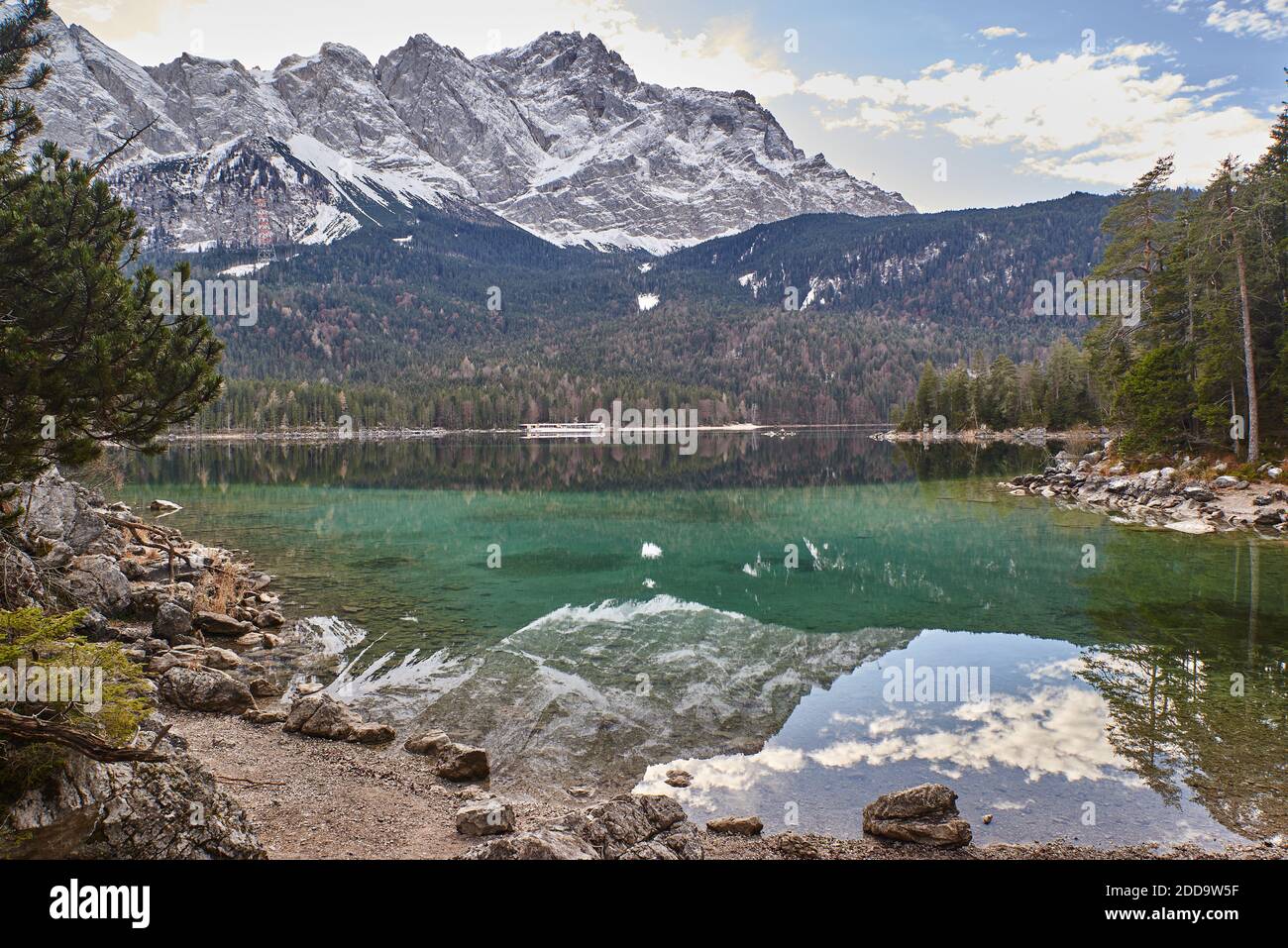 Zugspitze reflecting in eibsee hi-res stock photography and images - Alamy