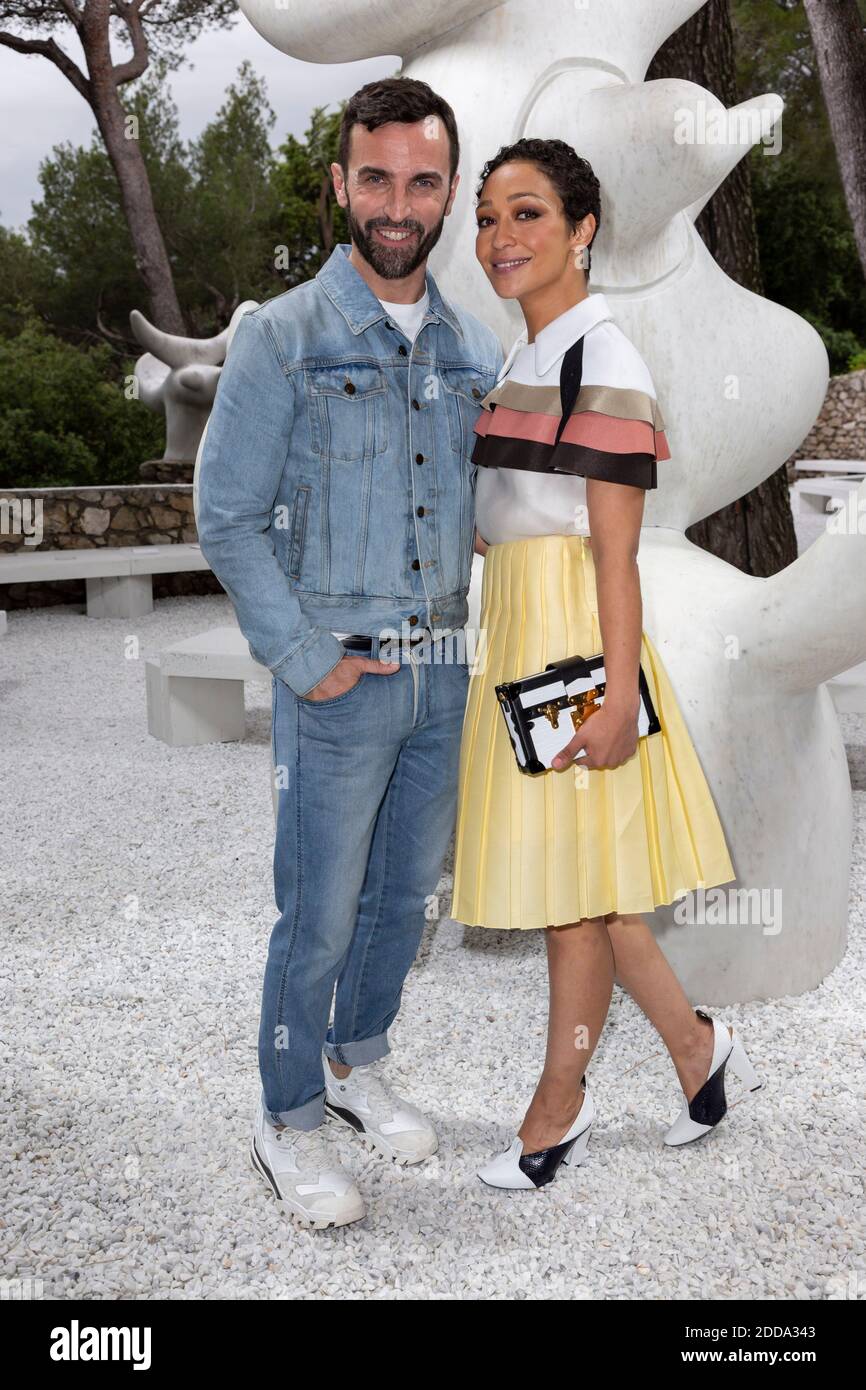Ruth Negga poses with Nicolas Ghesquiere after the Louis Vuitton Cruise  Collection fashion show, held at the Fondation Maeght in  Saint-Paul-de-Vence, south of France, on May 28, 2018. Photo by Marco  Piovanotto/ABACAPRESS.COM