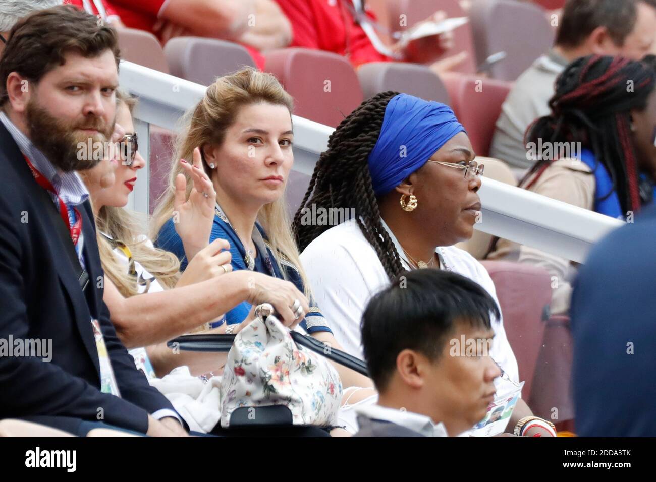Yeo Pogba and Lisa Pogba mother and wife of Paul Pogba during the 2018 FIFA  World Cup Russia game, France vs Denmark in Luznhiki Stadium, Moscow,  Russia on June 26, 2018. France