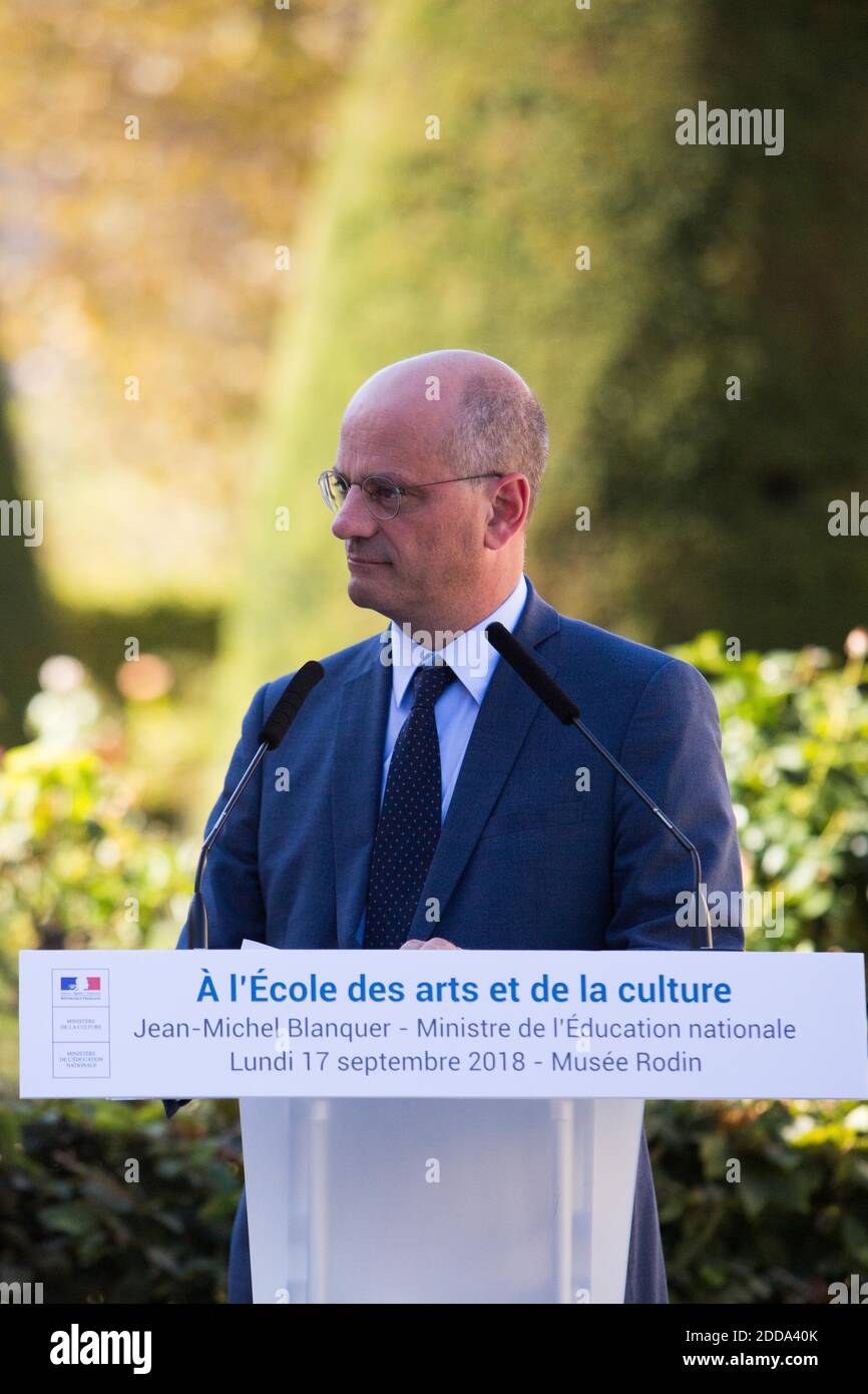 Jean-Michel Blanquer, french minister of national education, and Francoise  Nyssen, french minister of Culture visit the Rodin museum with a CM1 class  from the schools Lucie and Raymond Aubrac from Gennevilliers. The