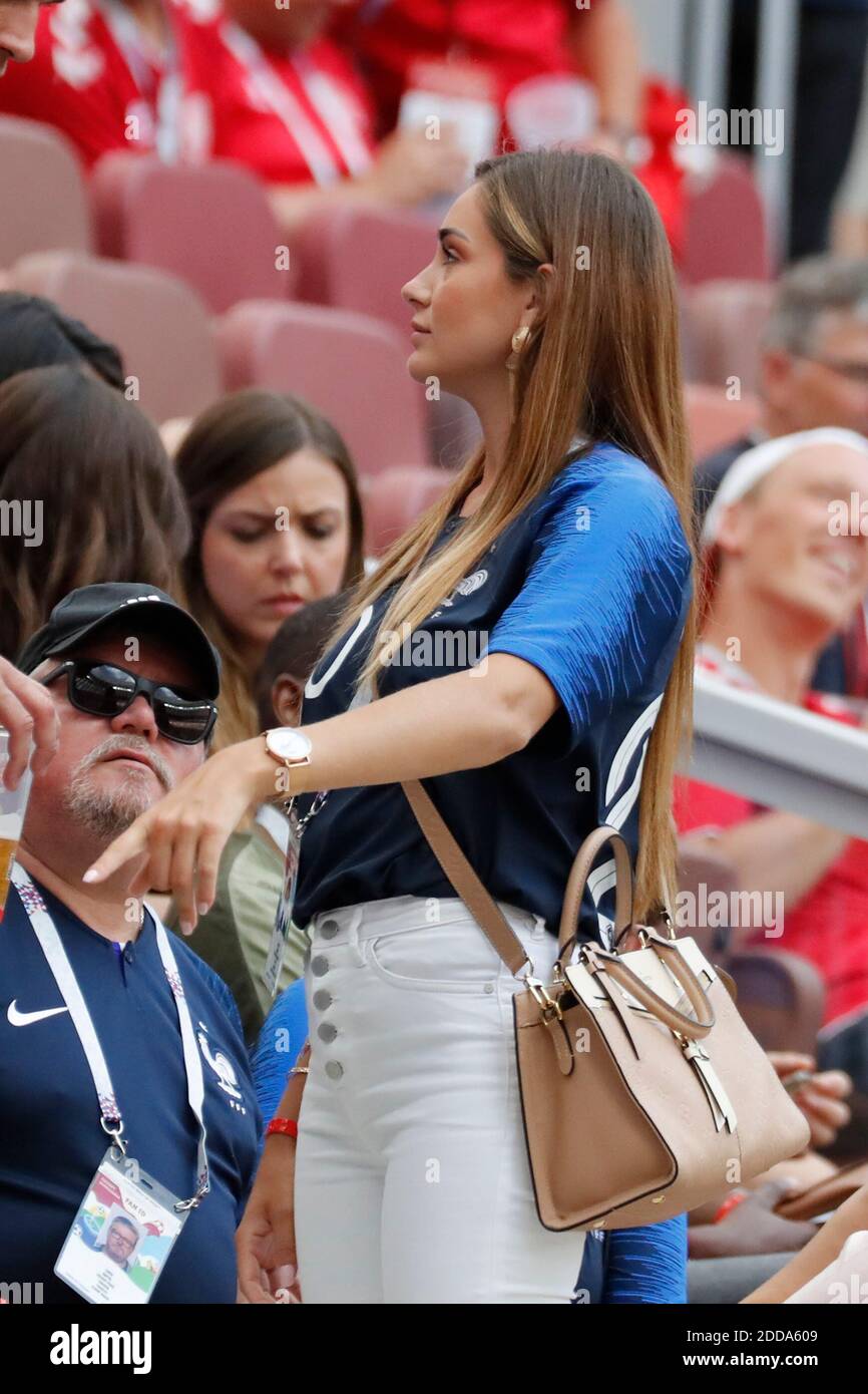 Florian Thauvin Girlfriend Charlotte Pironi During The 2018 Fifa World Cup Russia Game France Vs Denmark In Luznhiki Stadium Moscow Russia On June 26 2018 France And Denmark Drew 0 0 Photo By