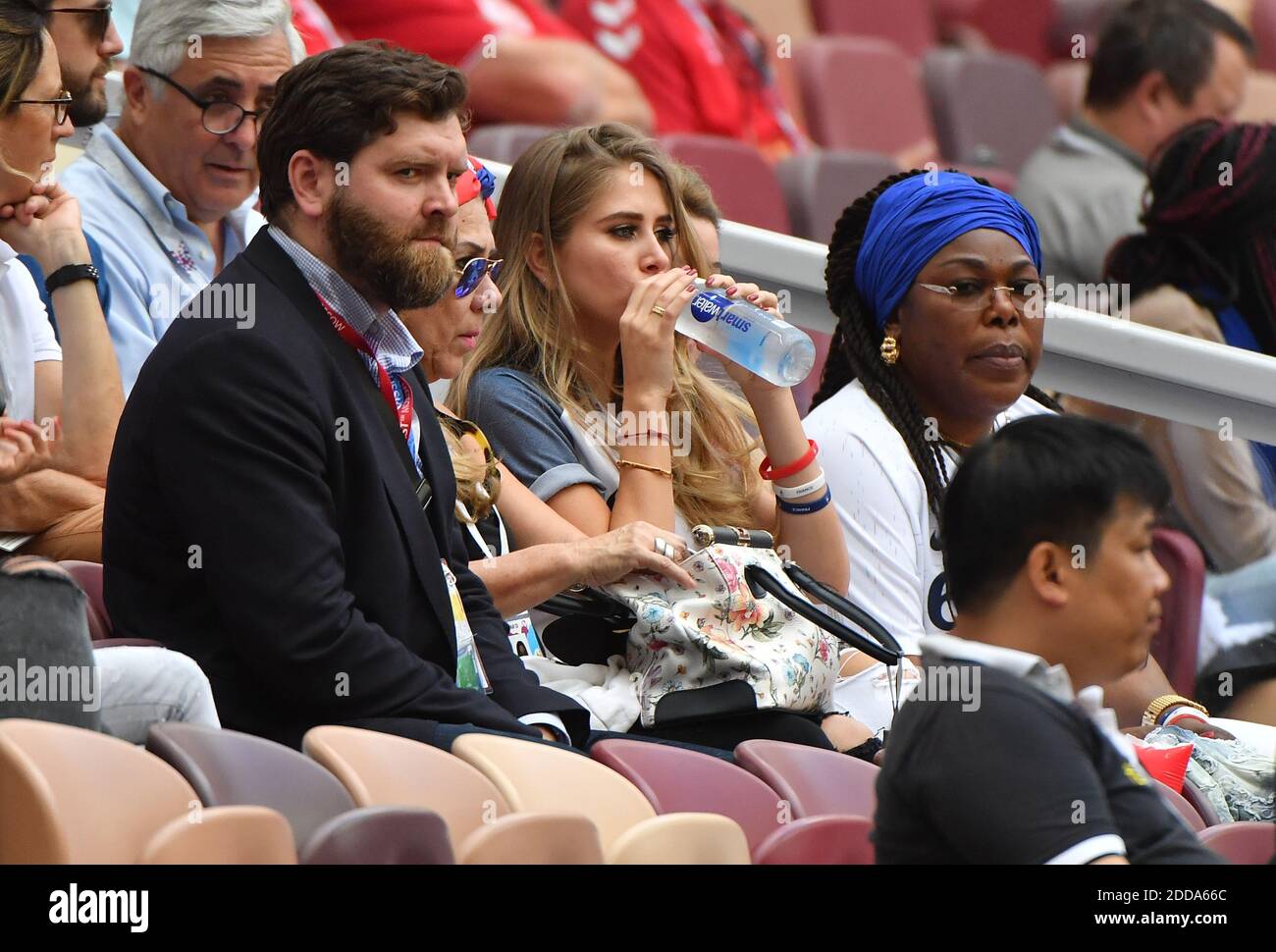 Maria Salaues (Paul Pogba's wife) during the 2018 FIFA World Cup Russia  game, France vs Denmark in Luznhiki Stadium, Moscow, Russia on June 26,  2018. France and Denmark drew 0-0. Photo by
