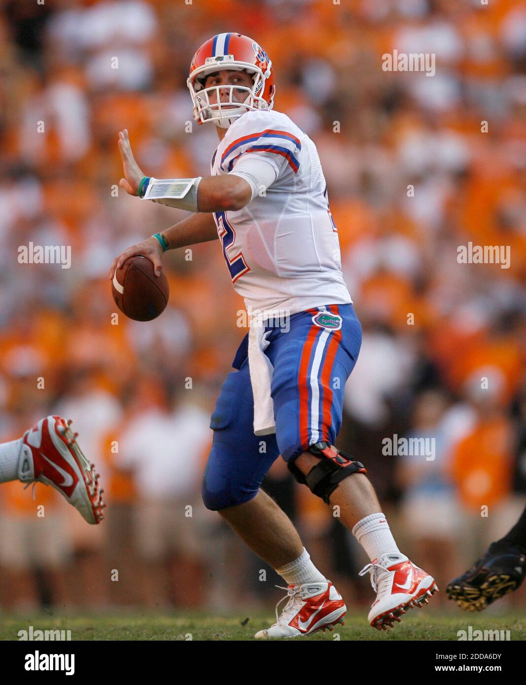 NO FILM, NO VIDEO, NO TV, NO DOCUMENTARY - Florida quarterback John Brantley (12) drops back to pass during NCAA Football match, Tennessee Volunteers vs Florida Gators at Neyland Stadium in Knoxville, USA on September 18, 2010. The Gators won 31-17. Photo by Gary W. Green/MCT/Cameleon/ABACAPRESS.COM Stock Photo