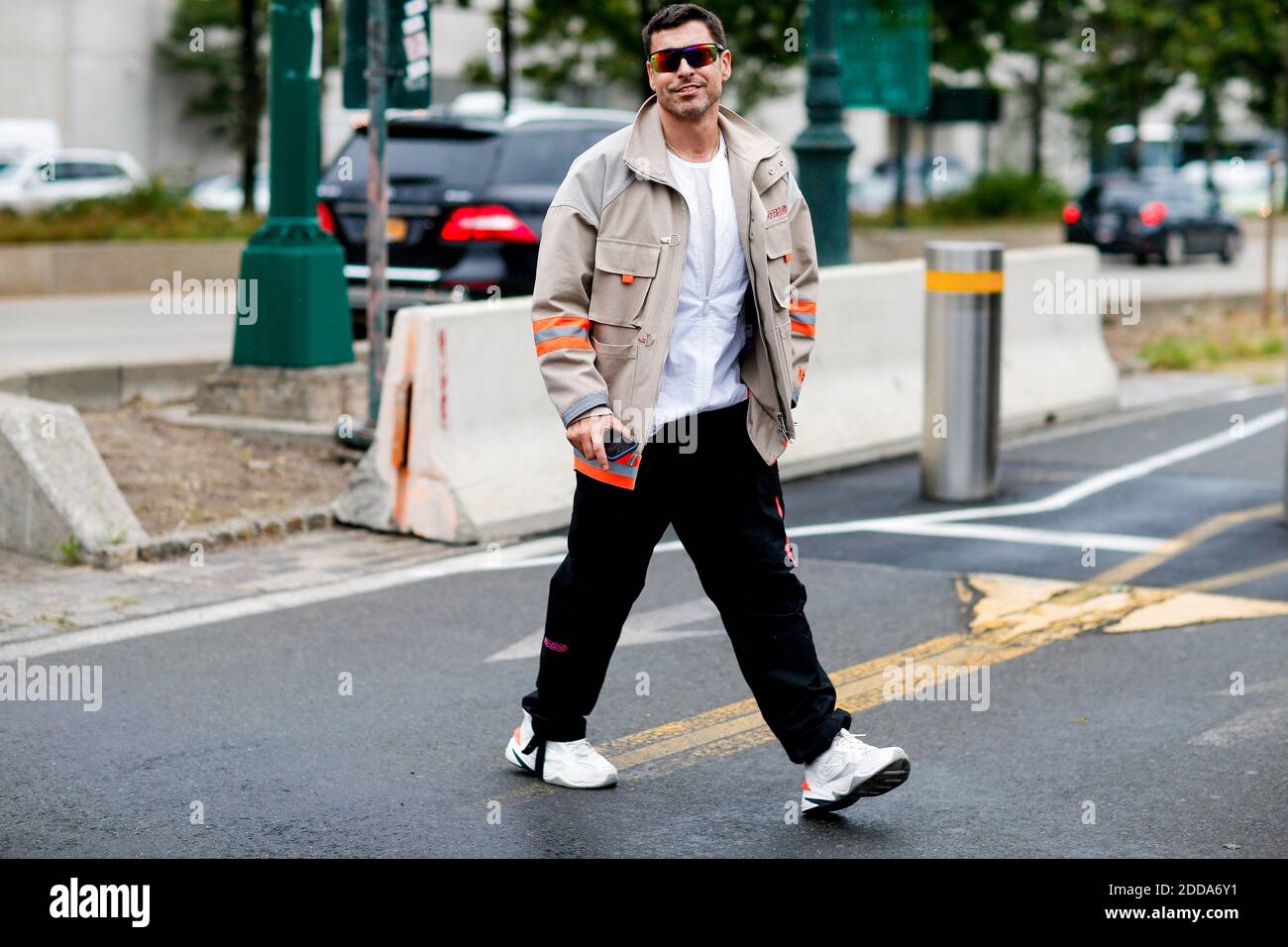 Street style, Alex Badia arriving at Brandon Maxwell spring summer 2019  ready-to-wear show, held