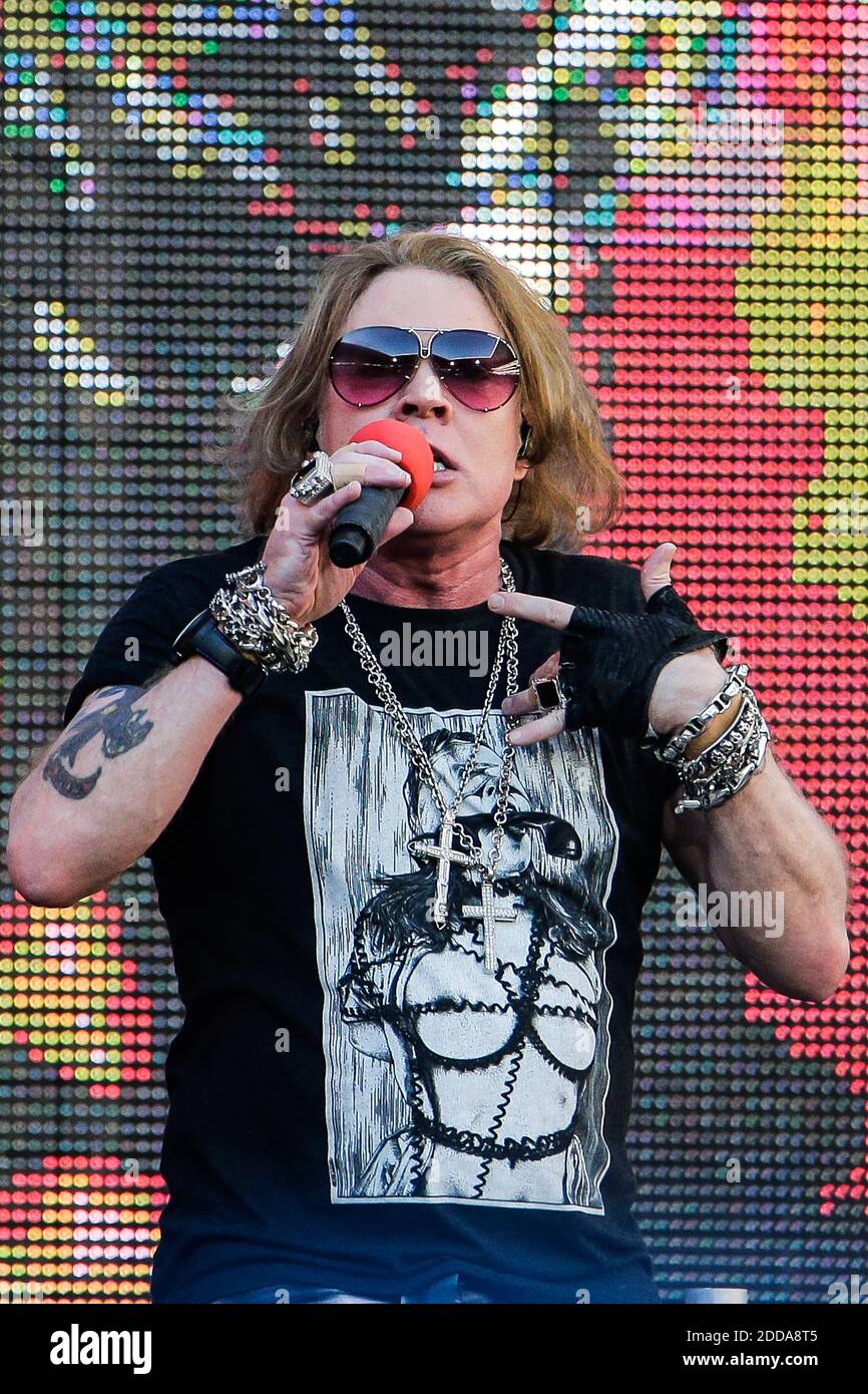 Guns N’ Roses vocalist Axl Rose performs live at stade Matmut as part