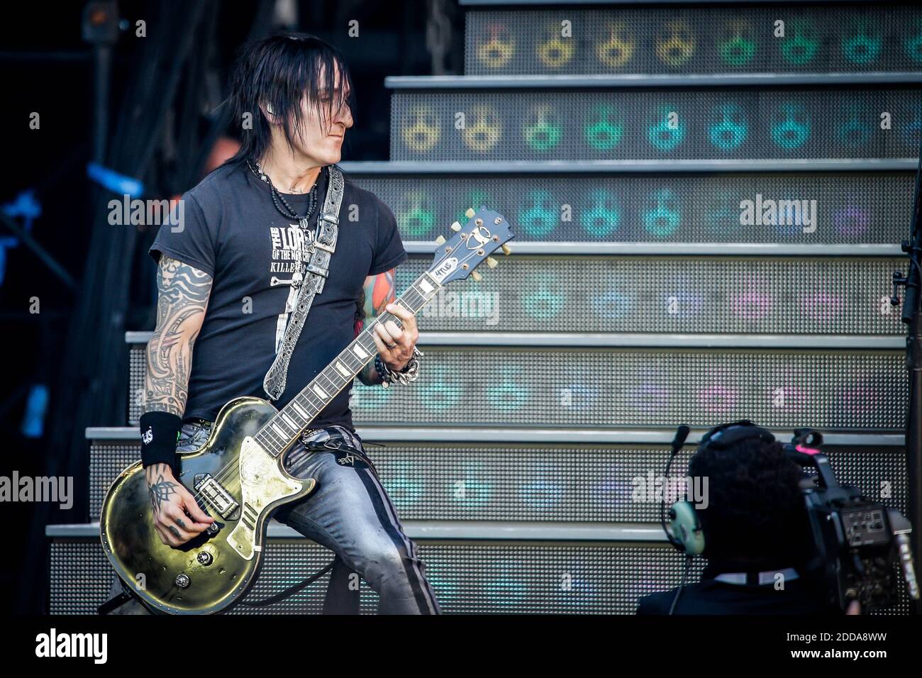 Guns N’ Roses guitarist Richard Fortus performs live at stade Matmut as part of their world tour