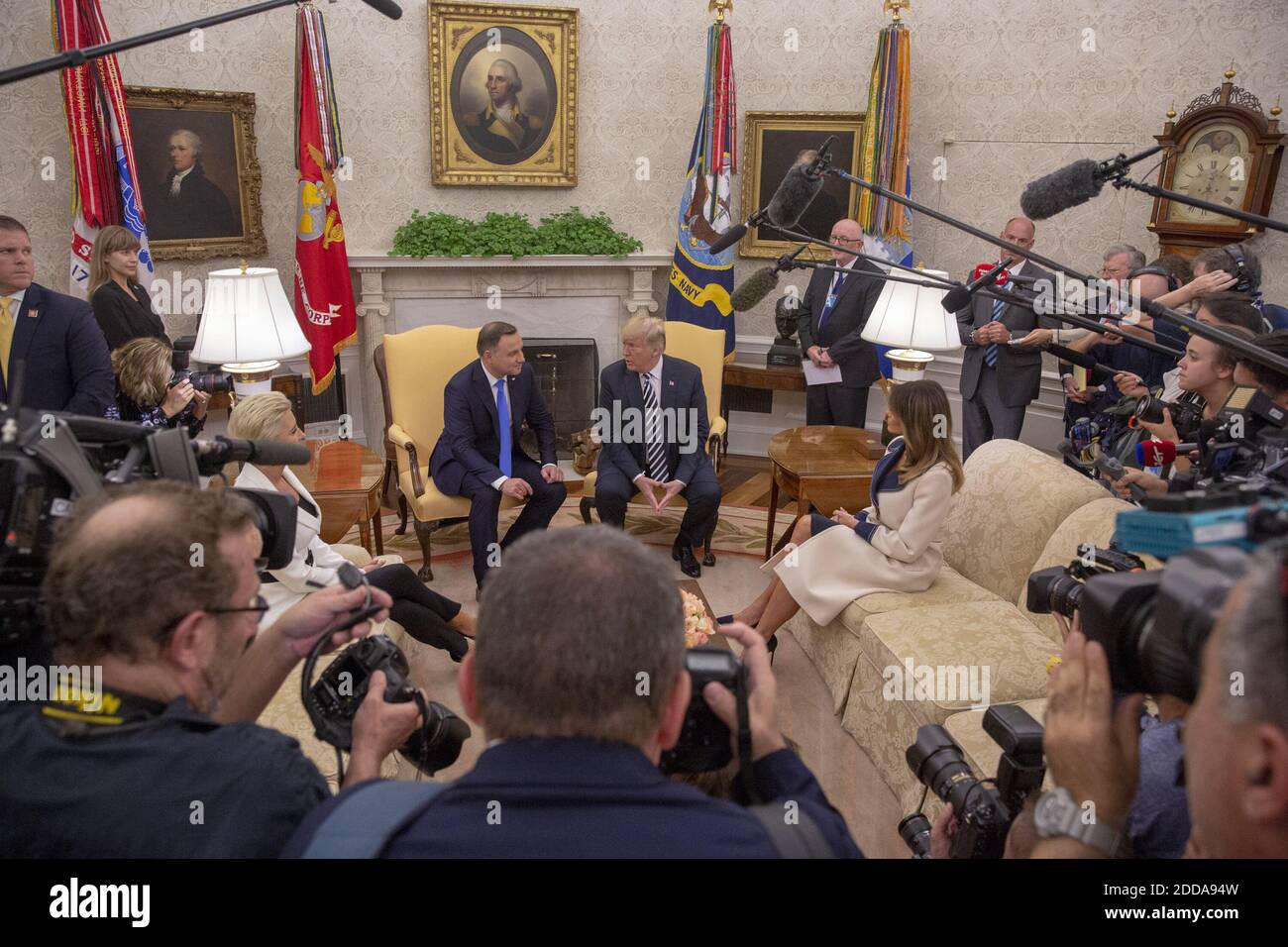 President of Poland Andrzej Duda and U.S. President Donald Trump meet ...