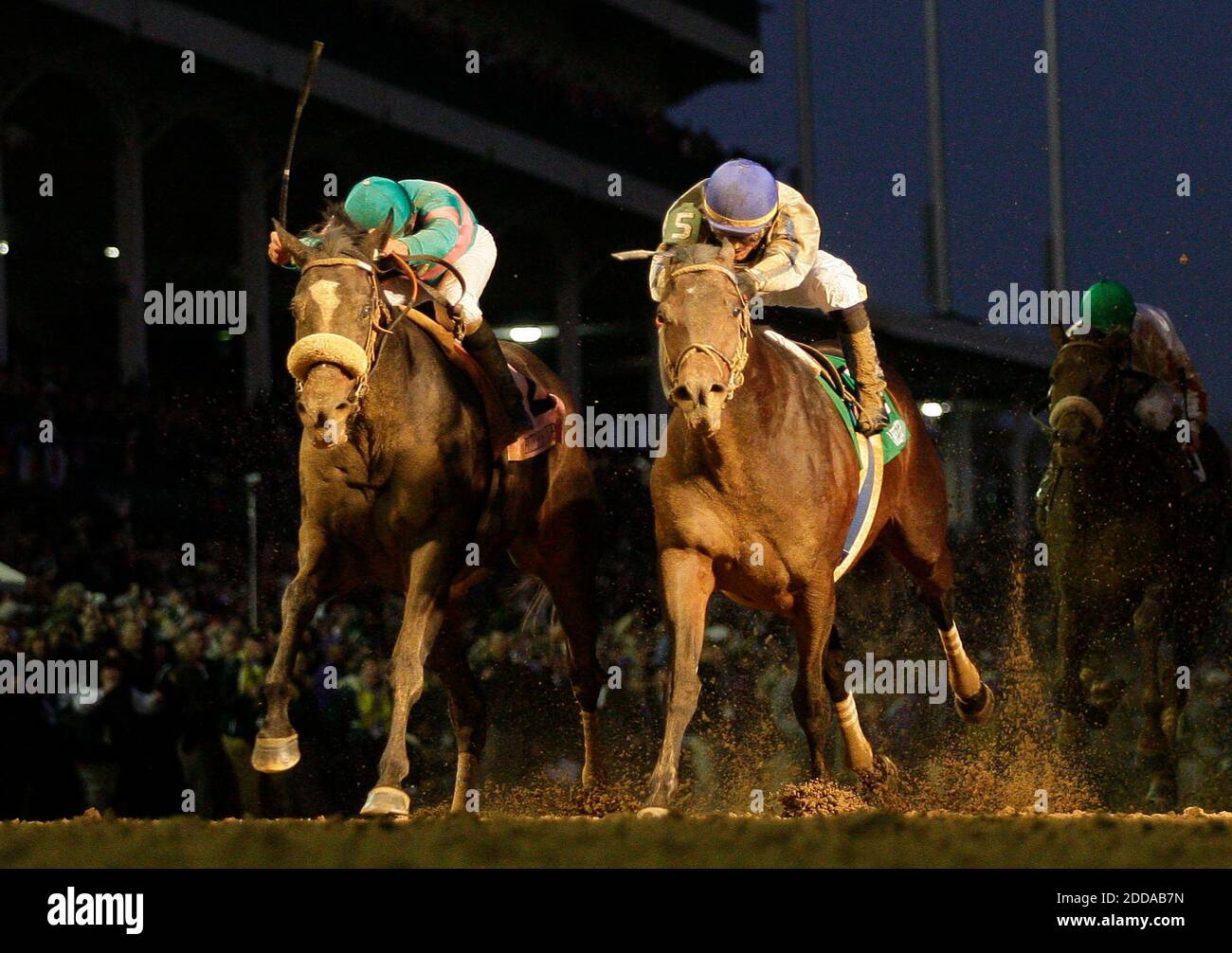 No Film No Video No Tv No Documentary Blame With Garrett Gomez Up Right Beats Zenyatta With Mike Smith Up Left By A Nose To Win The Breeders Cup Classic At
