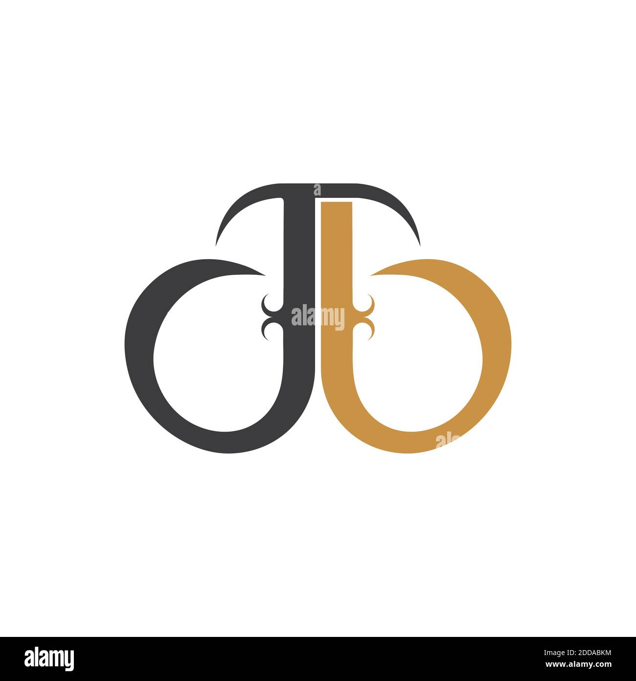 Initial letter bj logo or jb logo vector design template Stock Vector