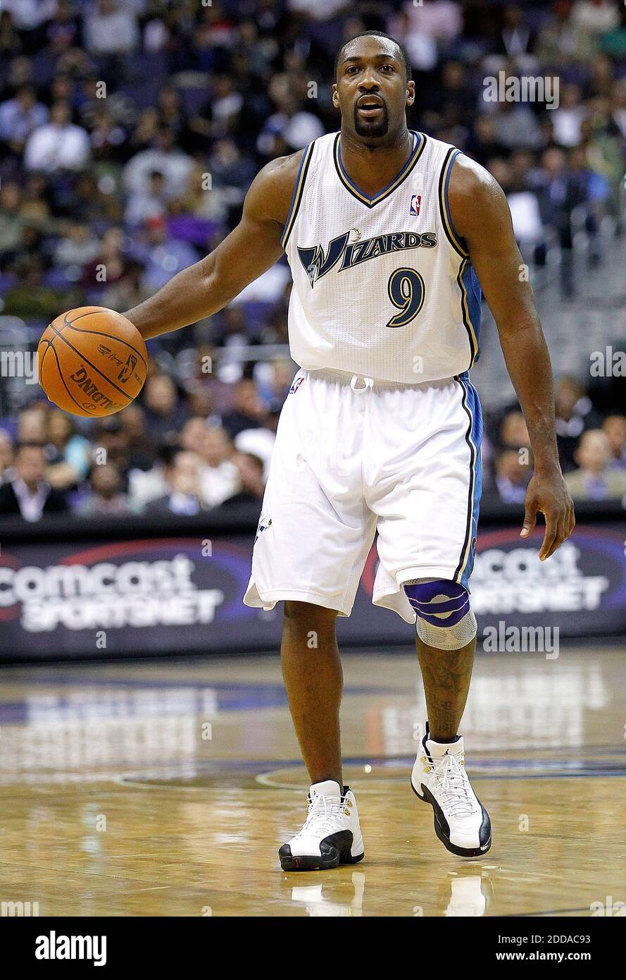 Washington Wizards Gilbert Arenas warms-up prior to the Wizards game  against the San Antonio Spurs at the Verizon Center in Washington on  January 2, 2010. Arenas allegedly drew a gun on teammate