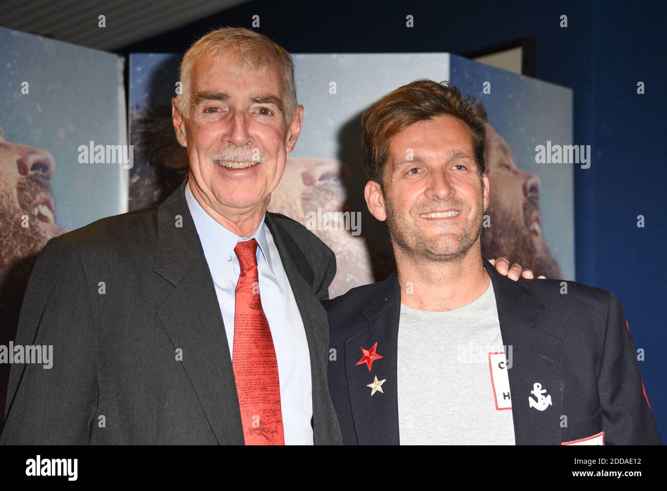 American skipper Rich Wilson posing with French skipper Eric Bellion during  the premiere of 'Comme un seul homme' at UGC Normandie cinema, in Paris,  France, on September 20th, 2018. Photo by Mireille