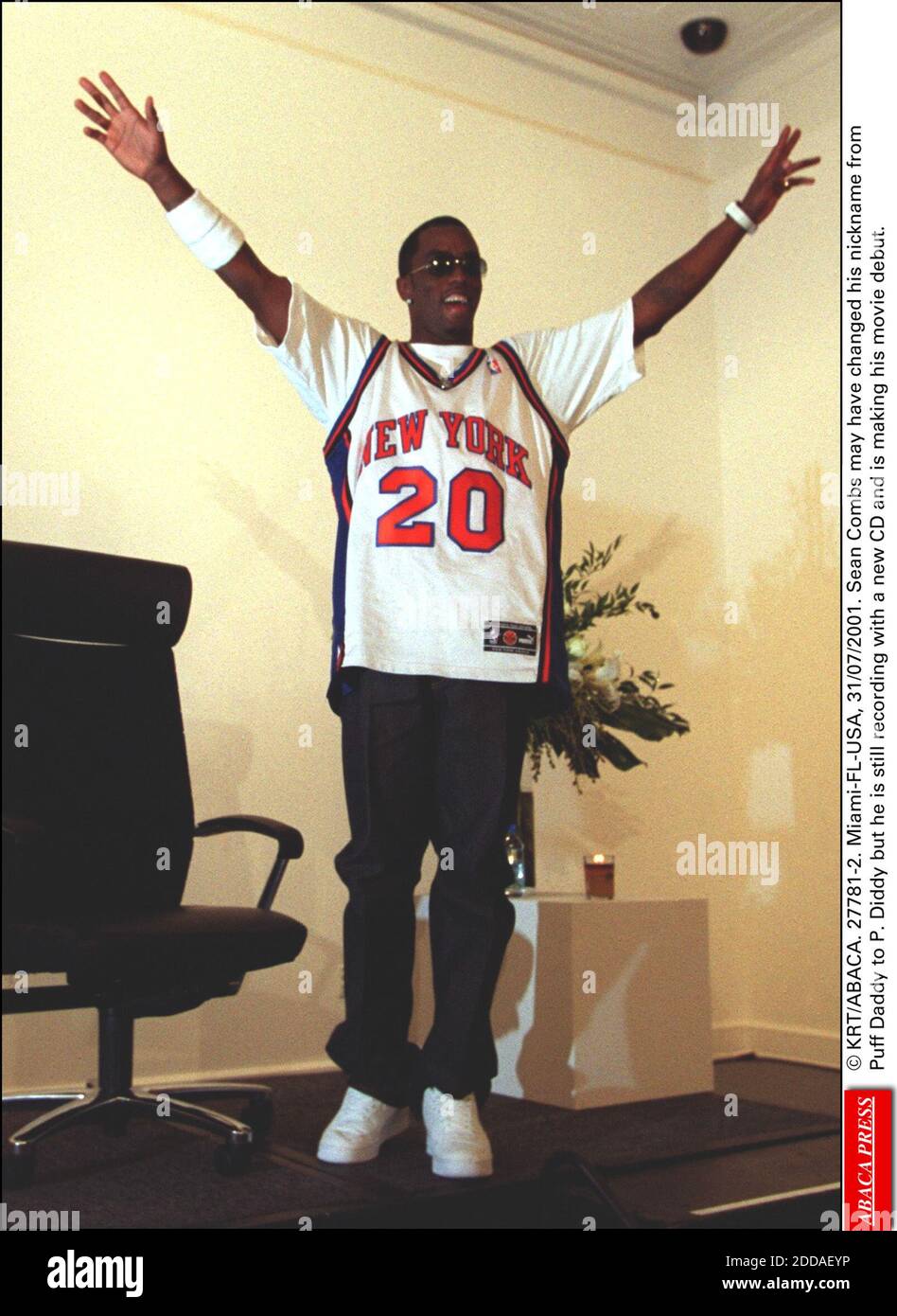 NO FILM, NO VIDEO, NO TV, NO DOCUMENTARY - © KRT/ABACA. 27781-2.  Miami-FL-USA, 31/07/2001. Sean Combs may have changed his nickname from  Puff Daddy to P. Diddy but he is still recording