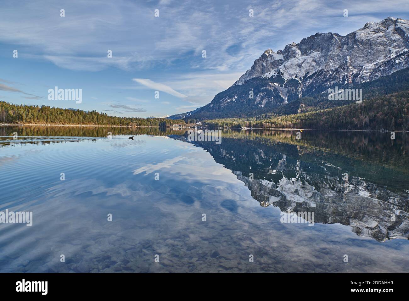 Zugspitze reflecting in eibsee hi-res stock photography and images - Alamy