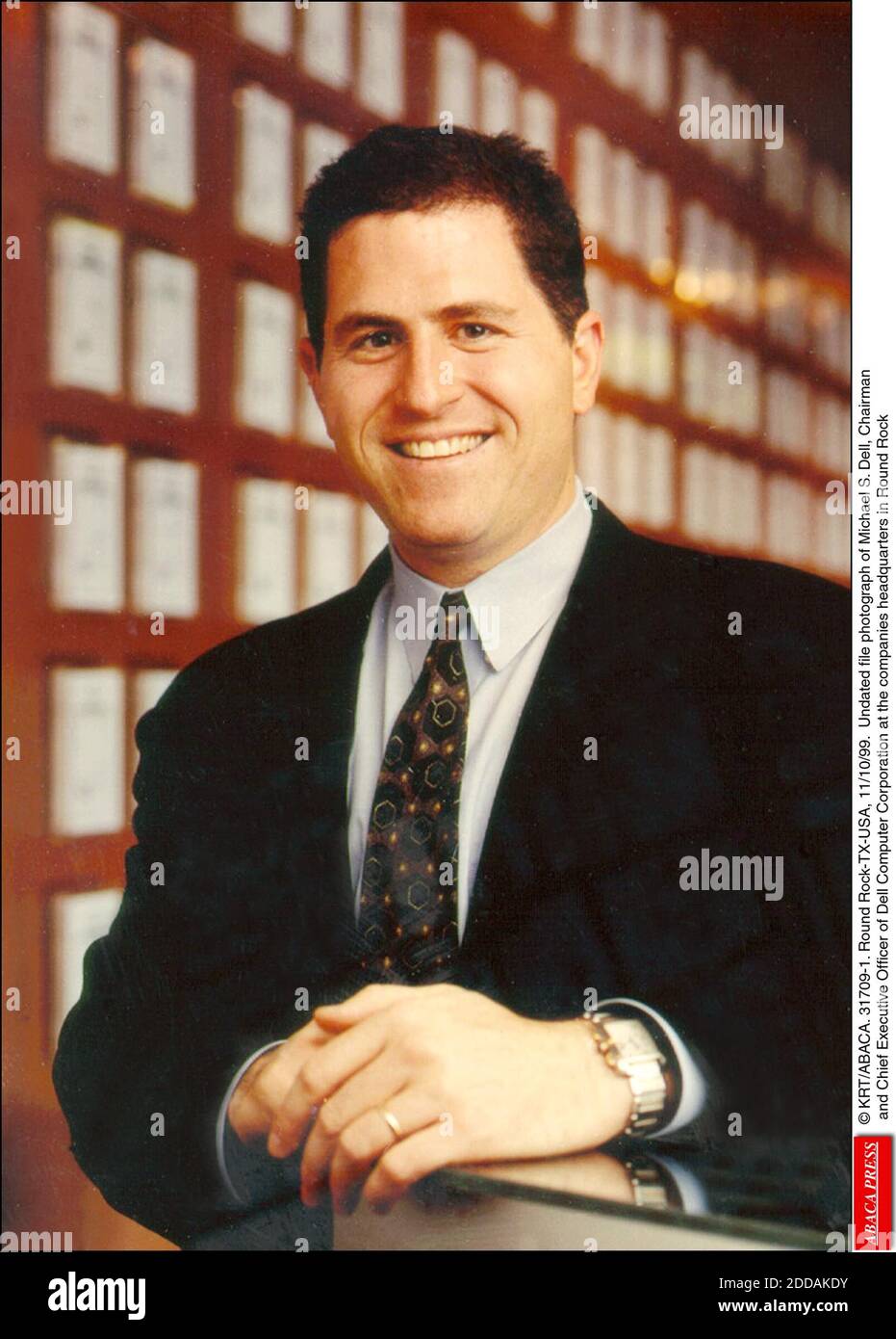 NO FILM, NO VIDEO, NO TV, NO DOCUMENTARY - © KRT/ABACA. 31709-1. Round Rock-TX-USA, 11/10/99. Undated file photograph of Michael S. Dell, Chairman and Chief Executive Officer of Dell Computer Corporation at the companies headquarters in Round Rock Stock Photo