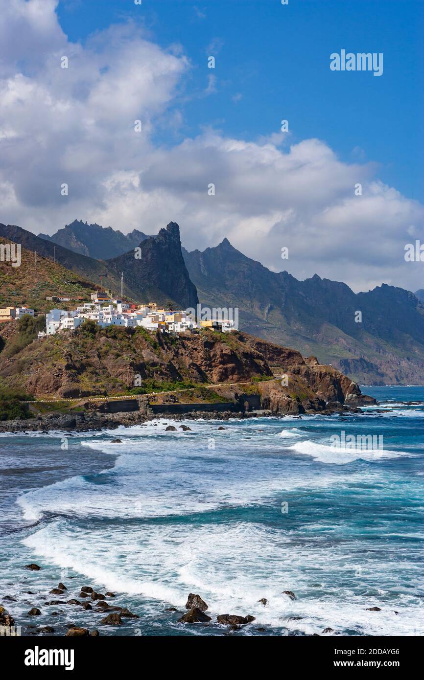 Spain, Province of Santa Cruz de Tenerife, Almaciga, Secluded village on rugged shore of Tenerife island Stock Photo