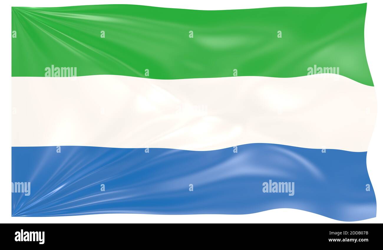 3d render of a Waving Flag of Sierra Leone Stock Photo - Alamy
